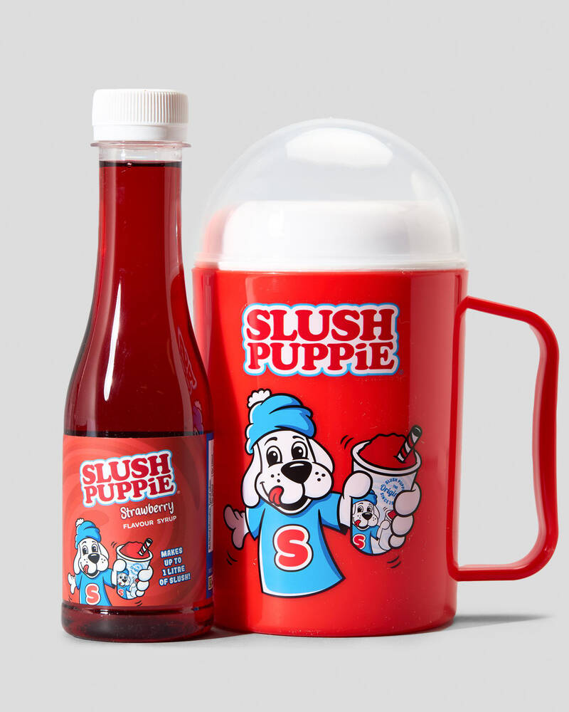 Slush Puppie Making Cup & Strawberry Syrup Set for Unisex