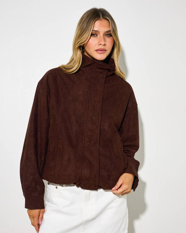 Signature Faux Suede Jacket