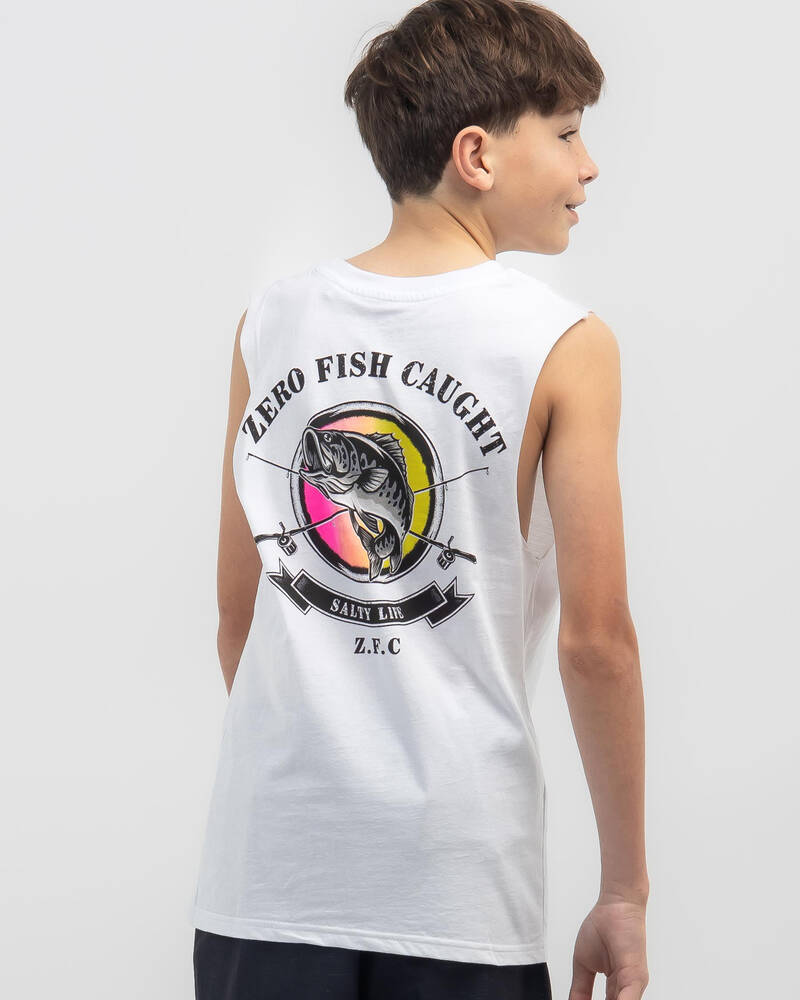 Salty Life Boys' Zero Fish Caught Muscle Tank for Mens