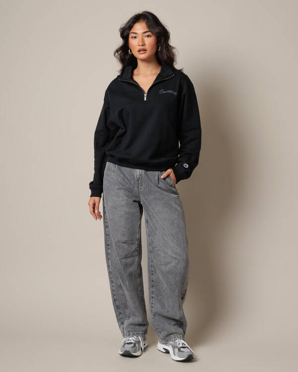 Champion Graphic Shop Quarter Zip Crew for Womens