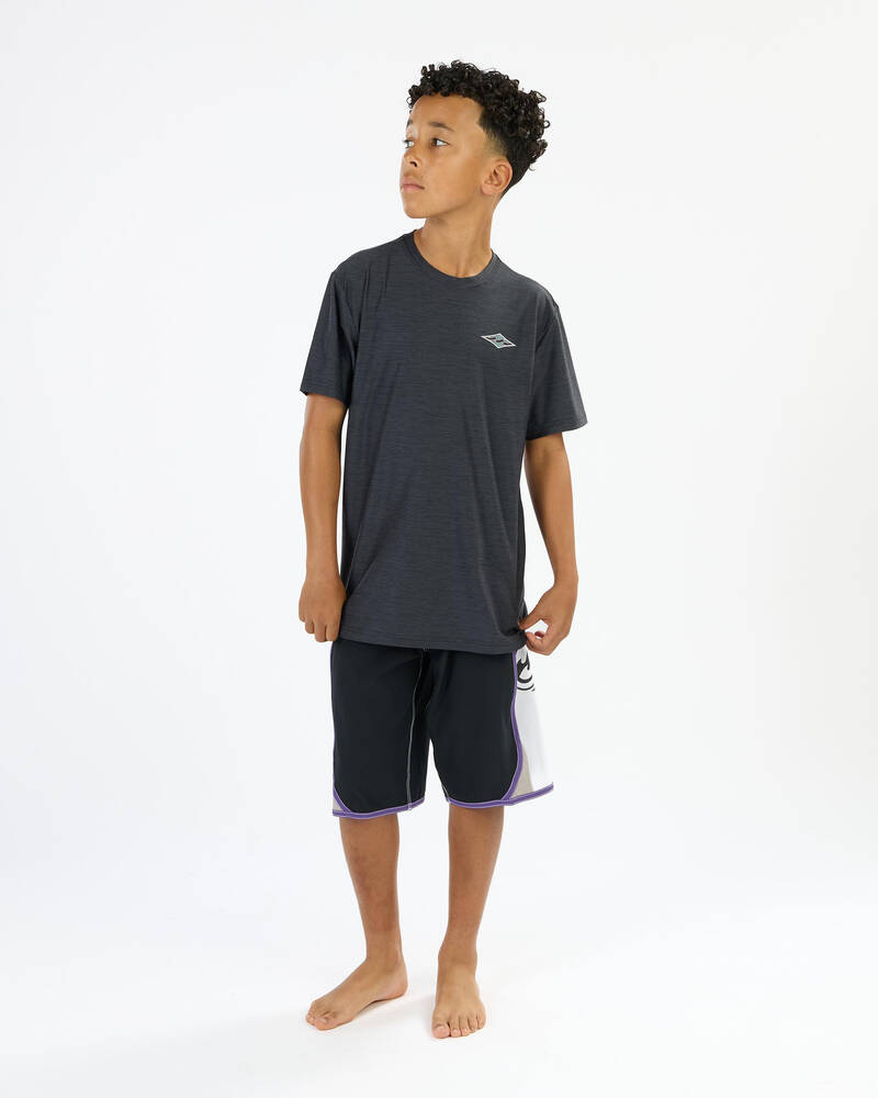 Billabong Boys Diamond Shoreline Short Sleeve Rash Vest for Mens
