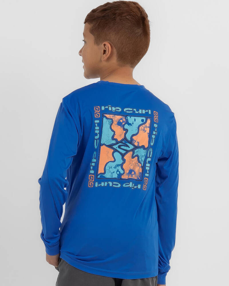 Rip Curl Boys' Cosmic Tides Long Sleeve Rash Vest for Mens