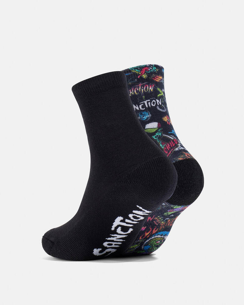 Sanction Boys' Monster Haze Socks 2 Pack for Mens