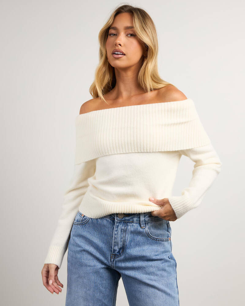 Mooloola Toni Off Shoulder Knit Top for Womens