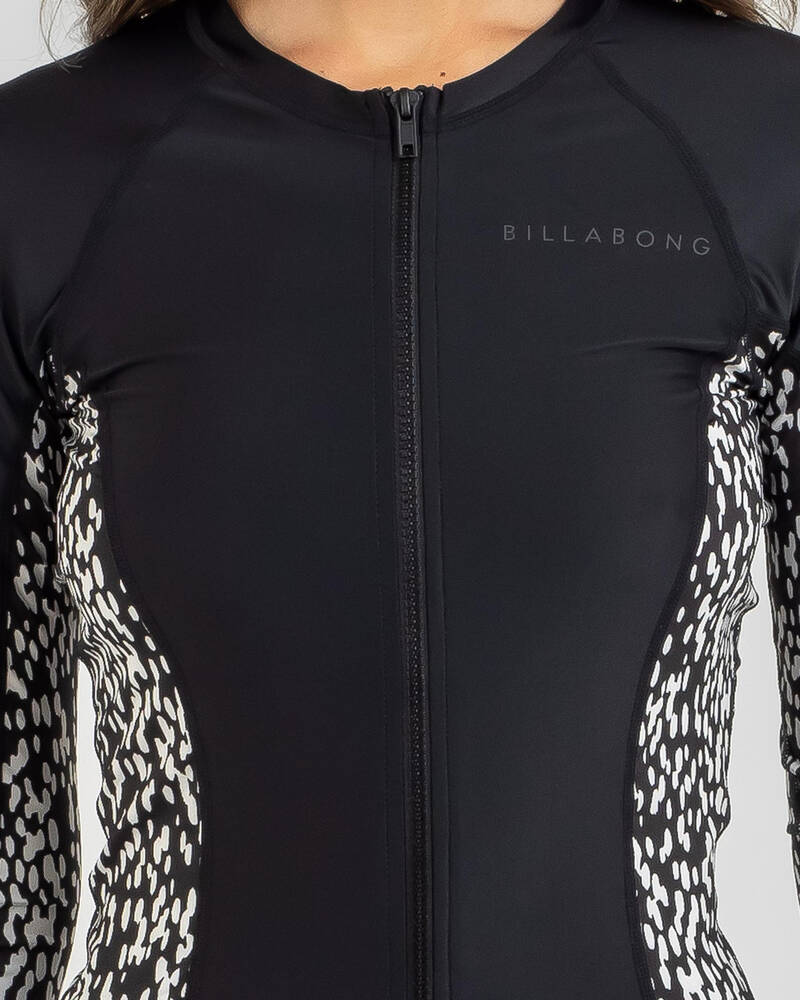 Billabong Sea Cat Zip Thru Long Sleeve Rash Vest for Womens