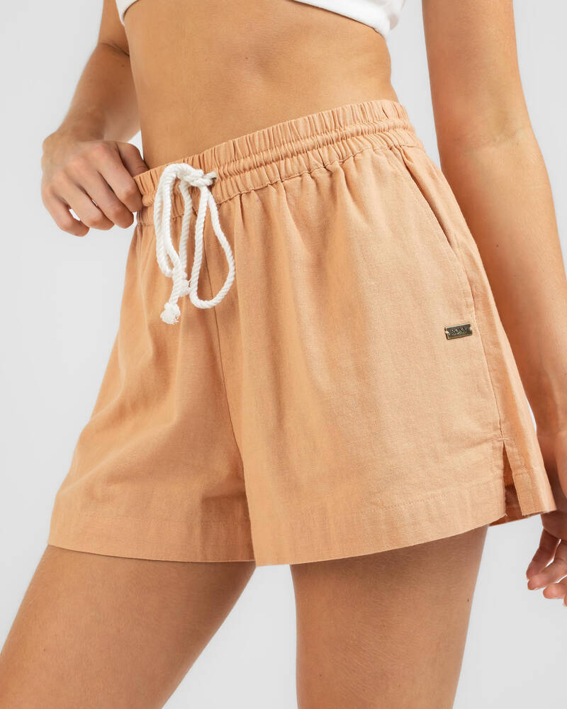 Shop Roxy Lekeitio Beach Shorts In Toast Fast Shipping & Easy Returns