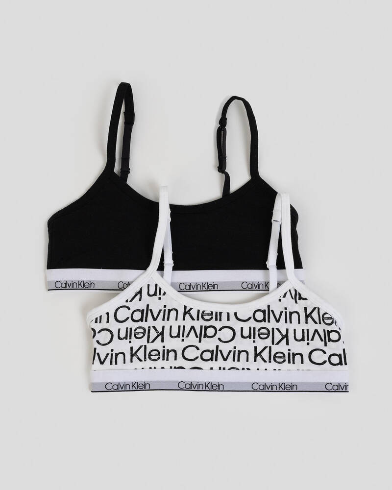 Calvin Klein Girls' Modern Cotton Cropped Bralette Pack for Womens