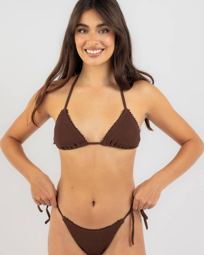 Rhythm Isla Rib Crochet Sliding Triangle Bikini Top for Womens