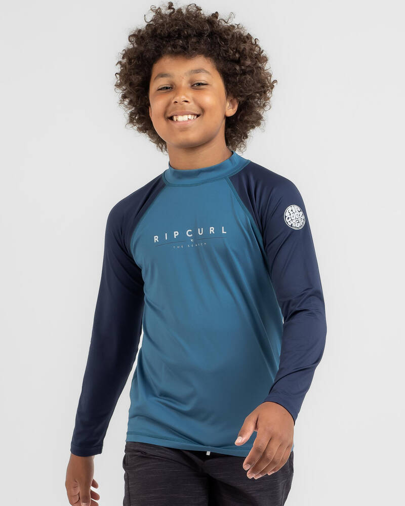 Rip Curl Boys' Shockwaves Long Sleeve Rash Vest for Mens