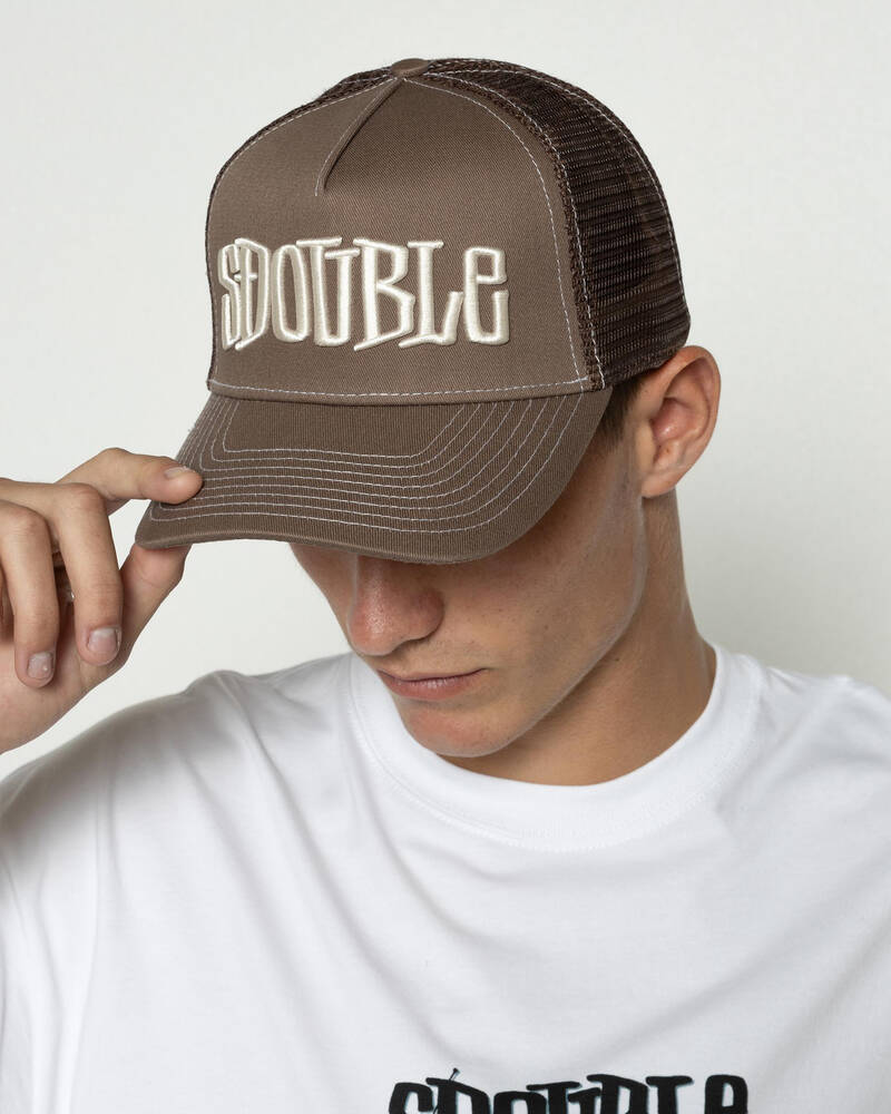 S-Double Mid-Block Curved Peak Trucker Cap for Mens