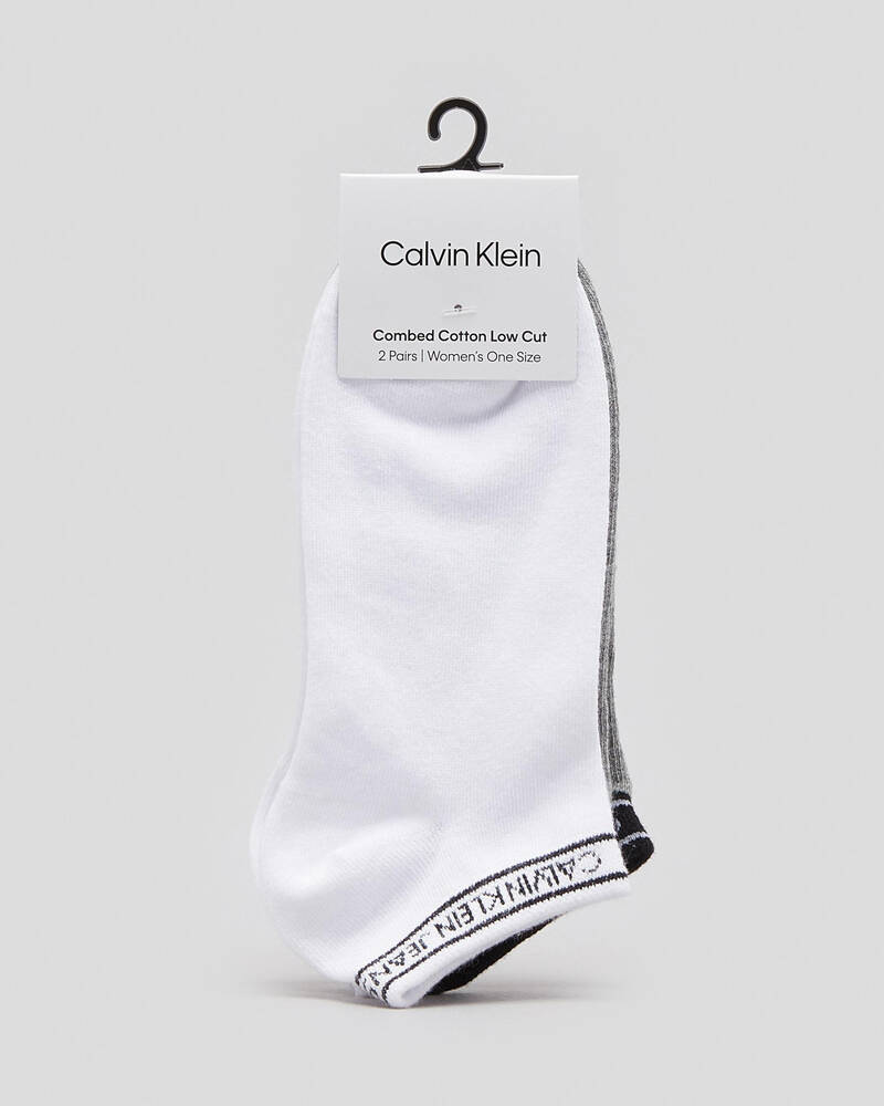 Calvin Klein Womens Logo Cuff Low Cut Sock Pack for Womens