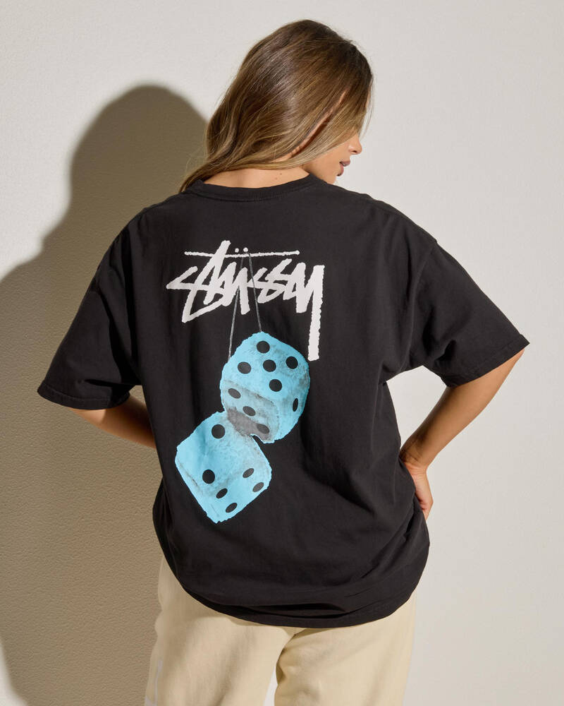 Stussy Fuzzy Dice Relaxed T-Shirt for Womens