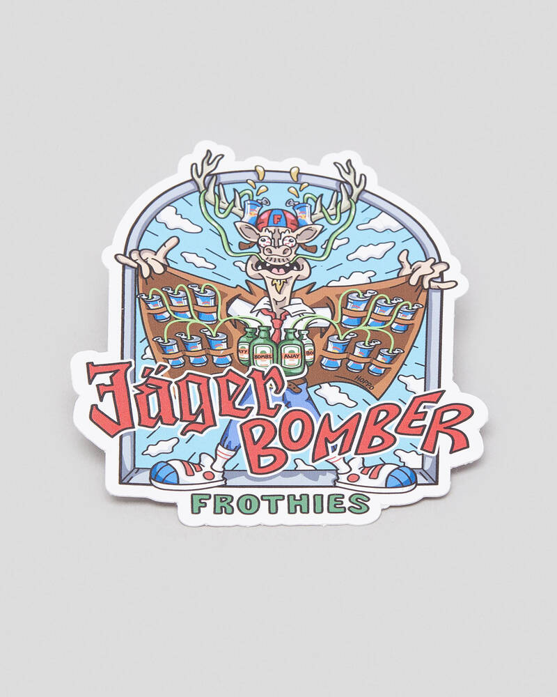 Frothies Jager Bomber Sticker for Mens