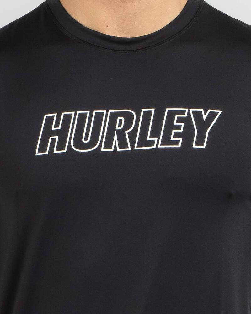 Hurley Fast Lane Outline Short Sleeve Rash Vest for Mens