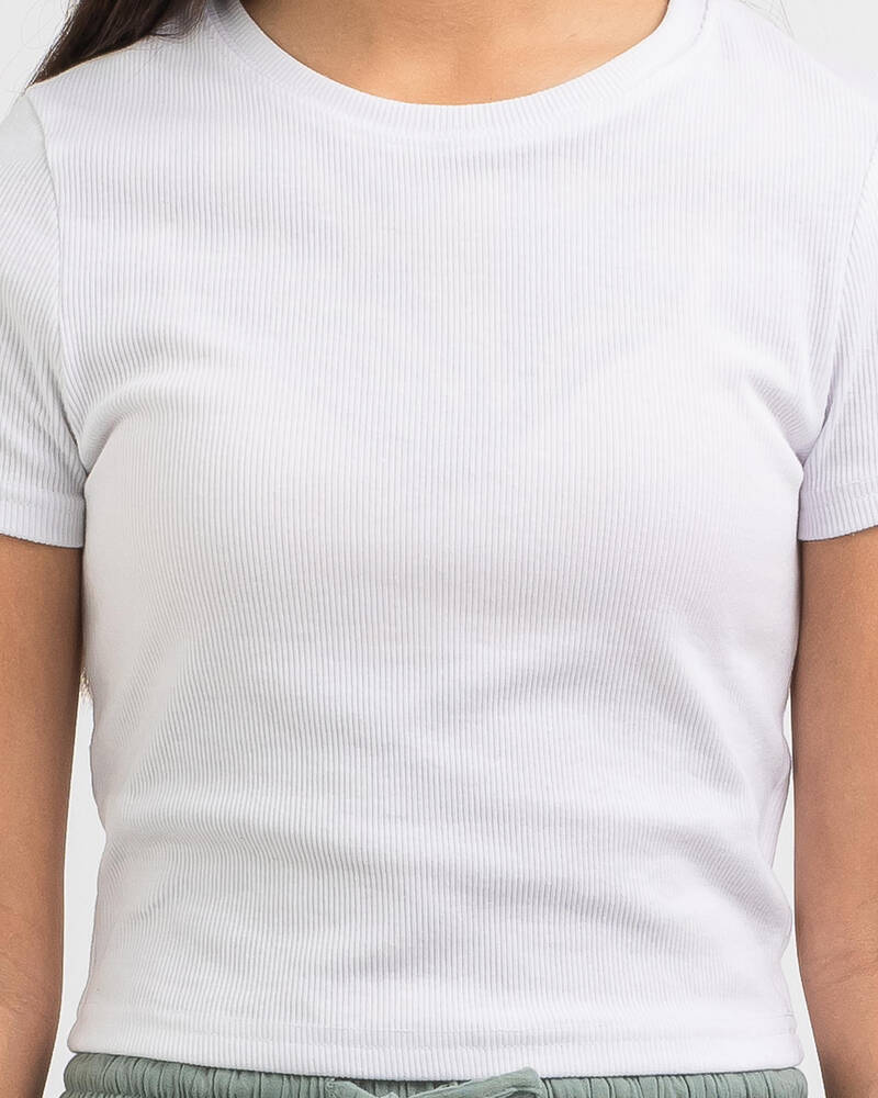 Mooloola Girls' Basic Rib Baby Tee for Womens