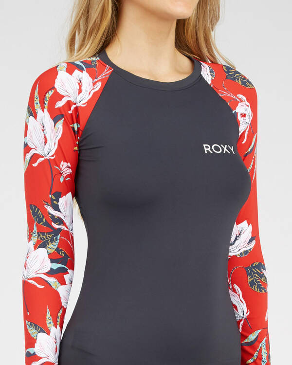 Roxy Chinese Floral Long Sleeve Rash Vest for Womens