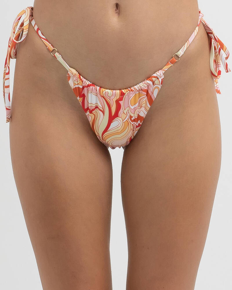Rhythm Las Palmas Gather Tie Side Hi Cut Bikini Bottom for Womens