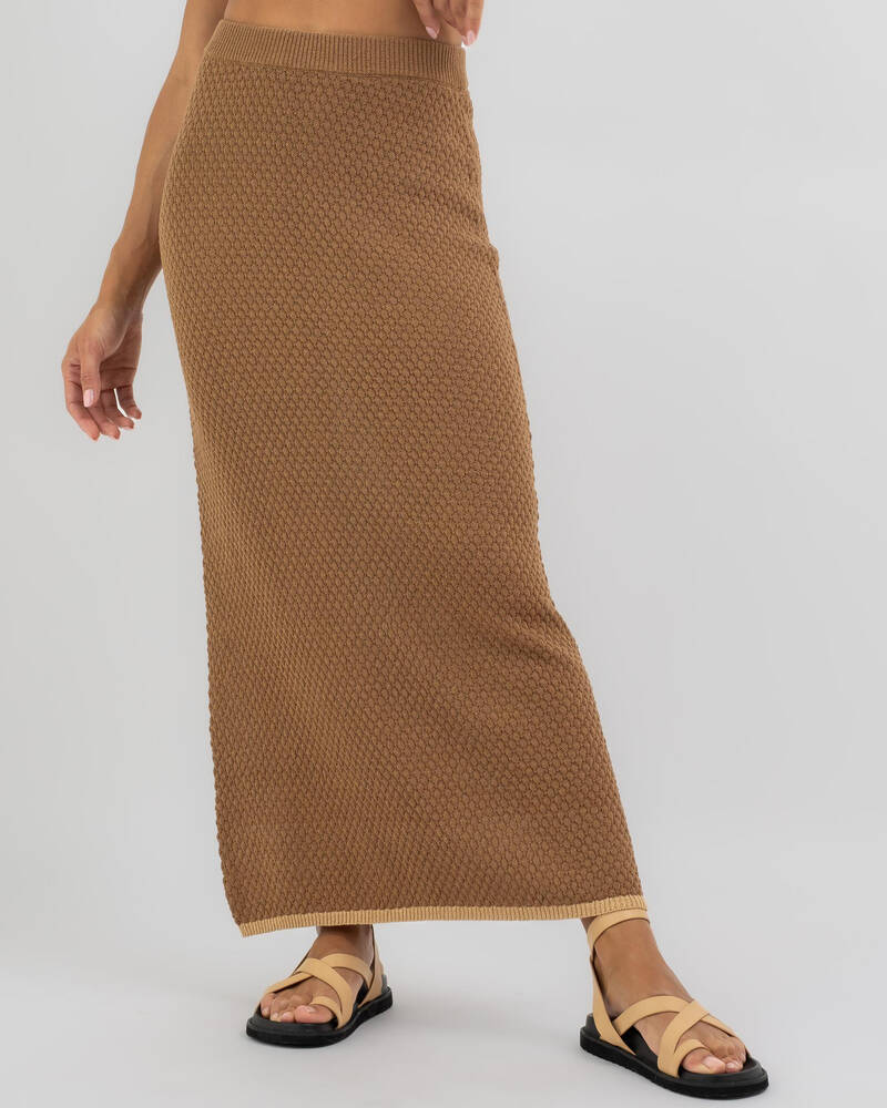 Rhythm Joni Knit Maxi Skirt for Womens