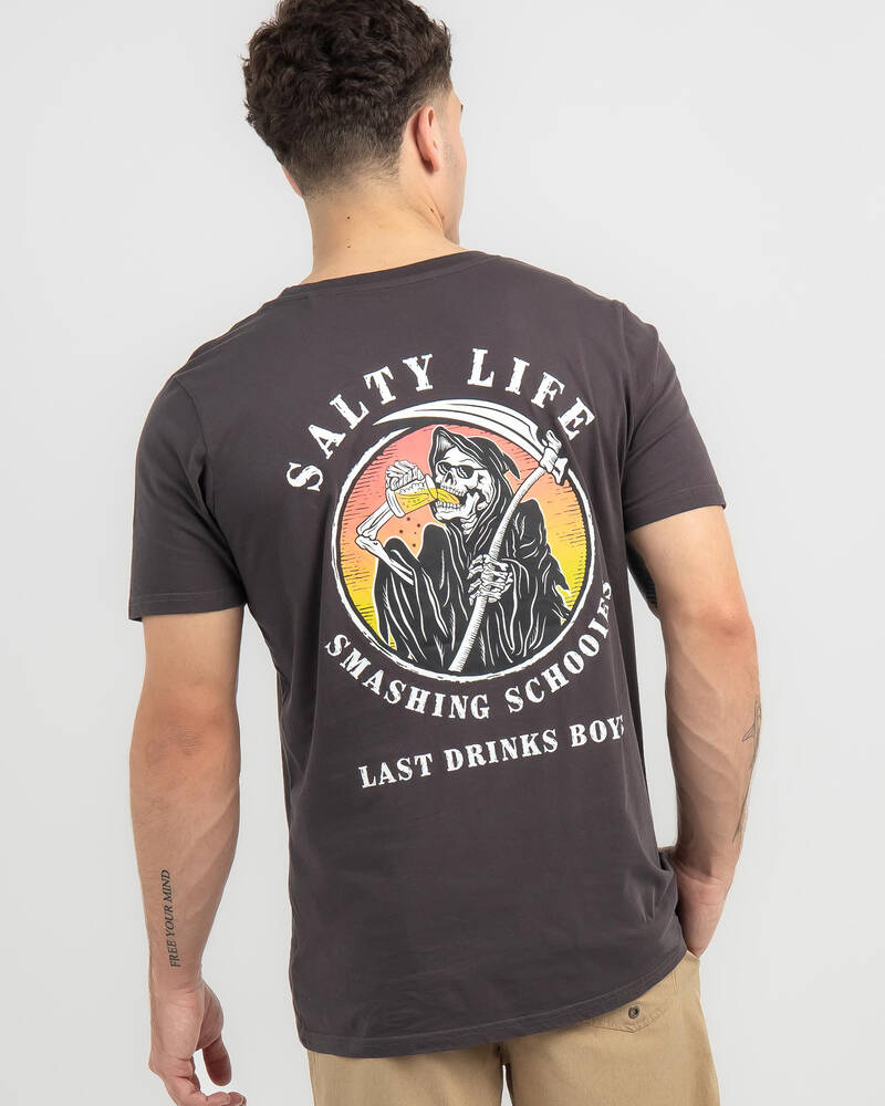 Salty Life Last Drinks T-Shirt for Mens