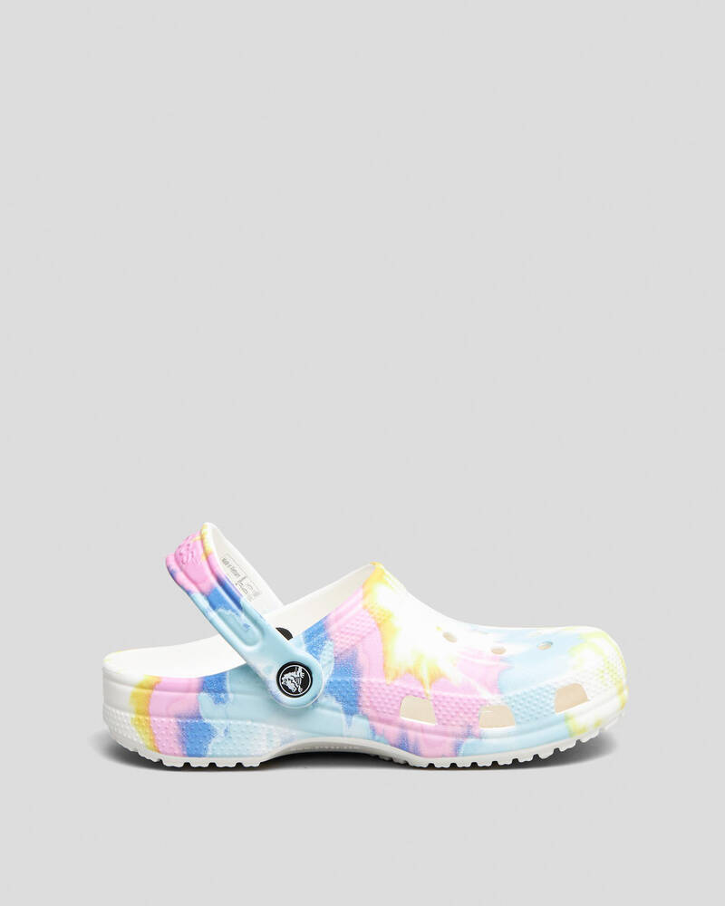 Crocs Kids' Classic Tie Dye Graphic Clogs for Unisex