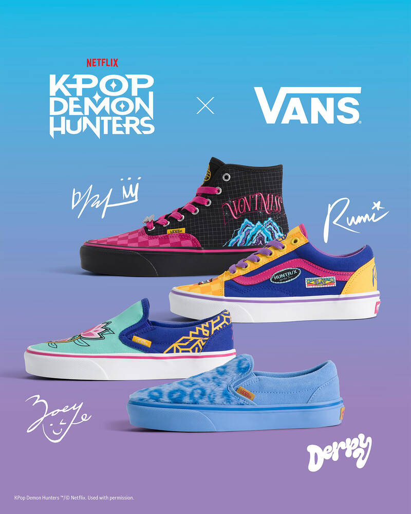 Vans Girls' KPop Demon Hunters Classic Slip On Shoes for Womens