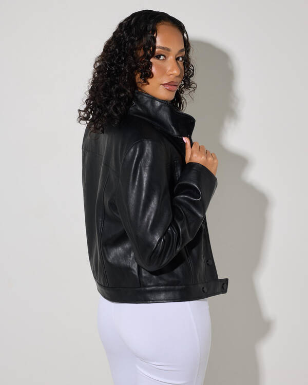 Style State Elara Faux Leather Jacket for Womens
