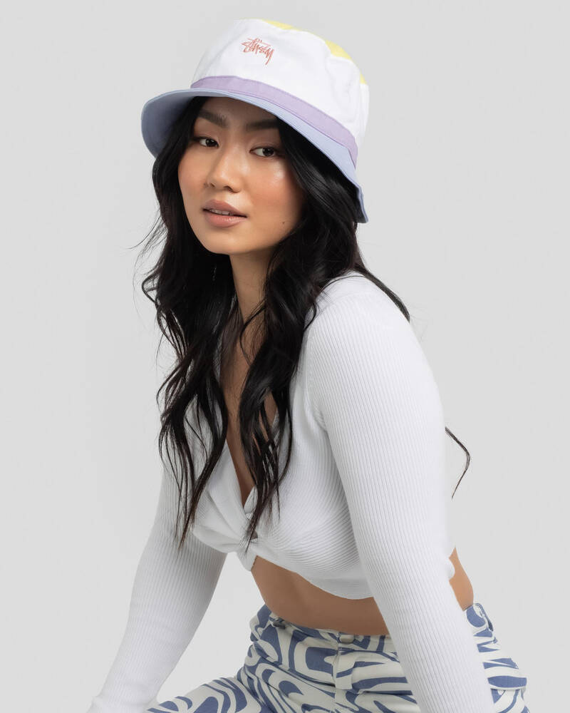 Stussy Stock Colour Block Bucket Hat for Womens