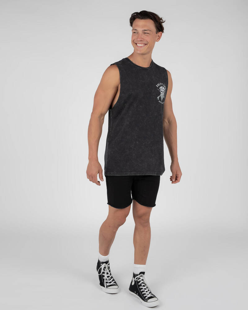 Salty Life Black Beard Muscle Tank for Mens