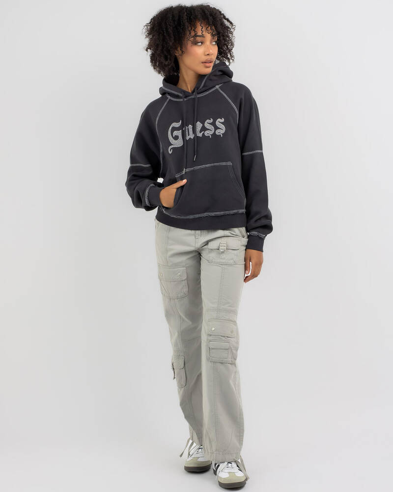 GUESS Stud Contrast Hoodie for Womens