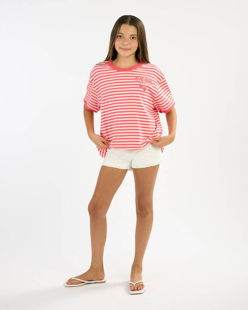 Eve Girl Girls' Lounge Club Stripe T-Shirt for Womens