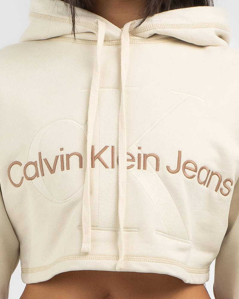 Calvin Klein Hero Monologo Cropped Hoodie for Womens