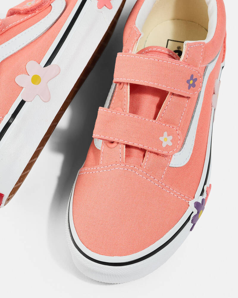 Vans Girls' Old Skool V Flower Shoes for Womens