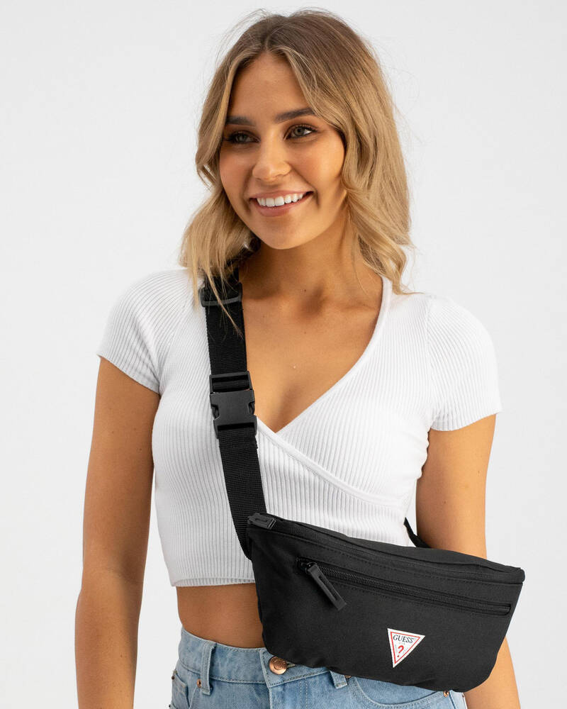 GUESS Sunnyside Tri Logo Bum Bag In Black Fast Shipping & Easy