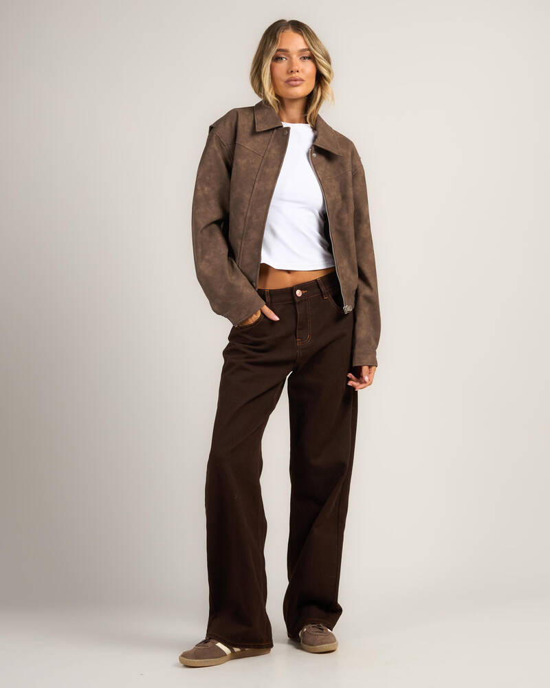 Ava And Ever Brando Faux Leather Jacket for Womens