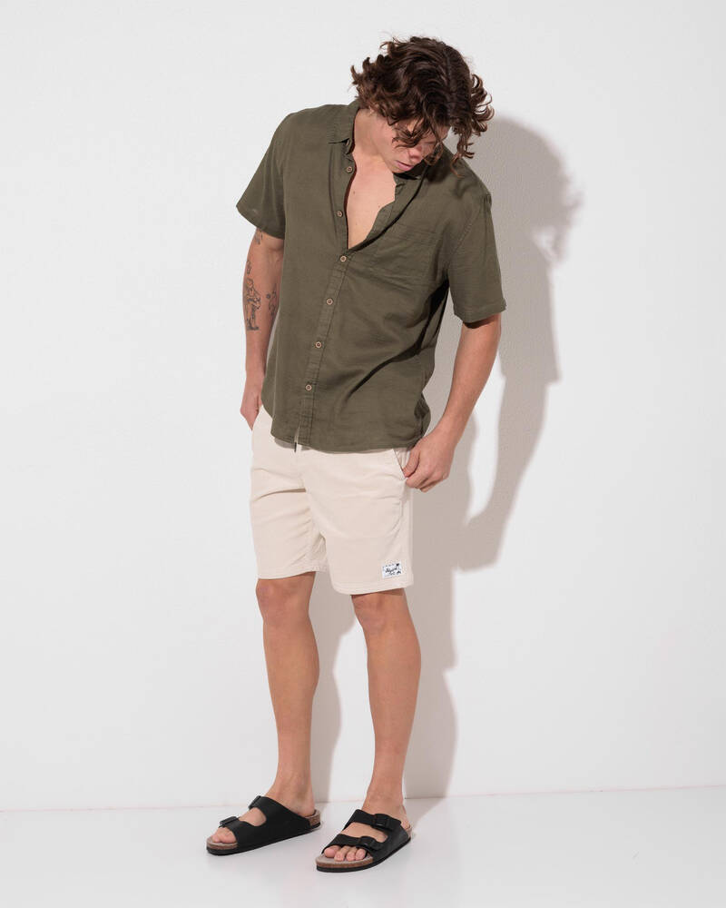 Skylark Shale Elastic Waist Shorts for Mens