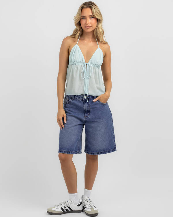 Mooloola Sally Tie Front Halter Top for Womens