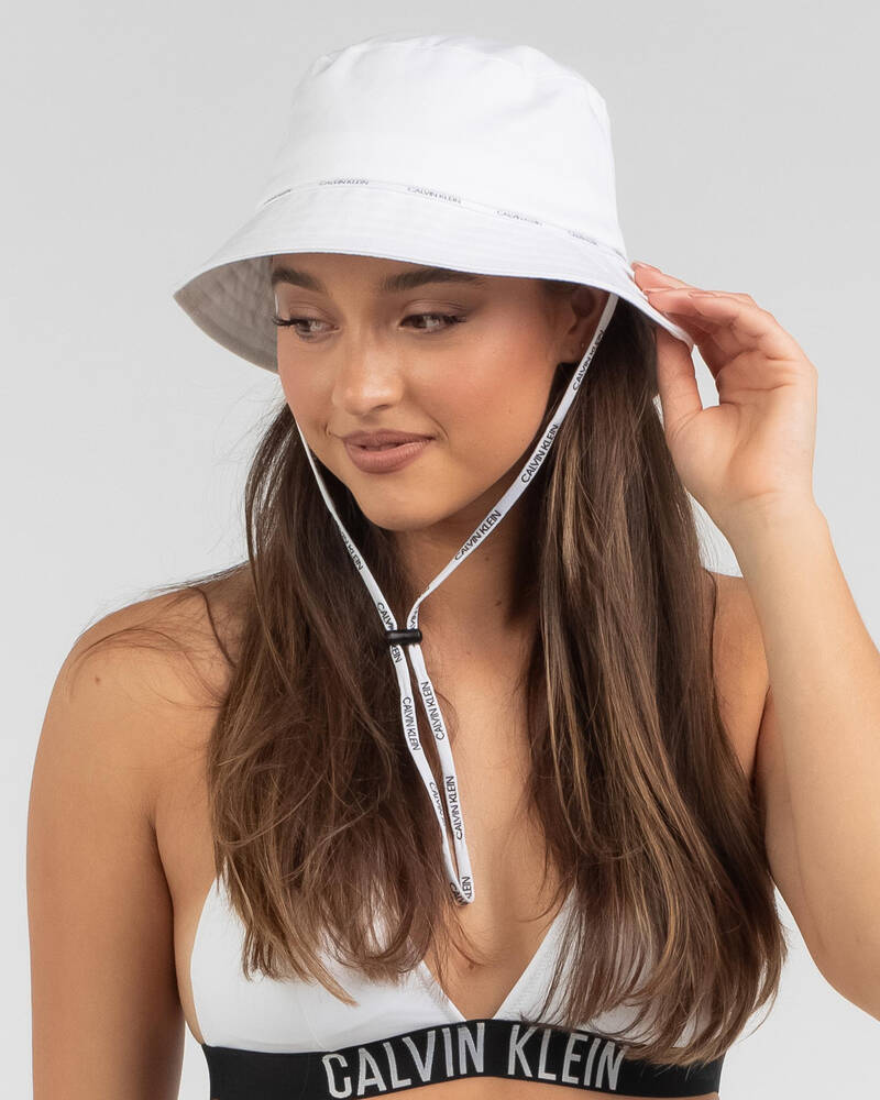 Calvin Klein Logo Ties Bucket Hat for Womens