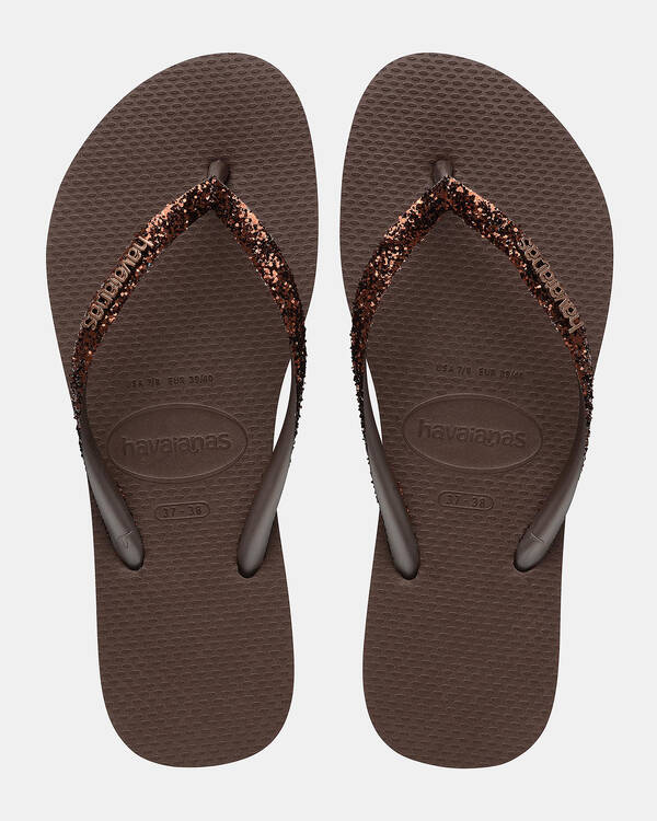 Slim Metal Logo Glitter Thongs
