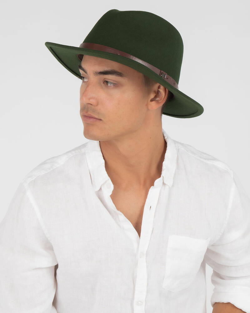 Shop Brixton Messer Felt Hat In Moss - Fast Shipping & Easy Returns ...