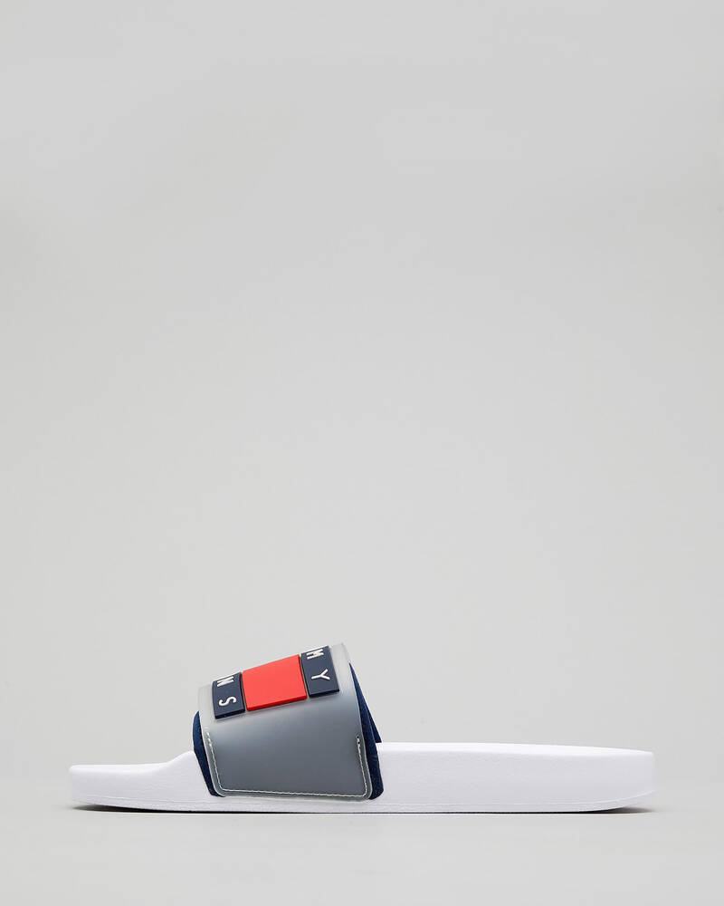 Tommy Hilfiger Translucent Flag Slide Sandals for Womens