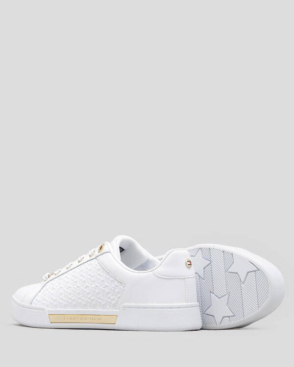 Tommy Hilfiger Womens TH Monogram Elevated Leather Shoes for Womens