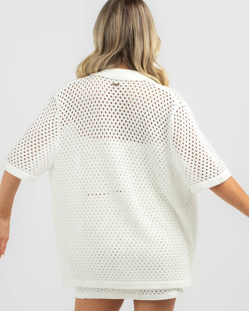 Mooloola Taylah Crochet Short Sleeve Shirt for Womens