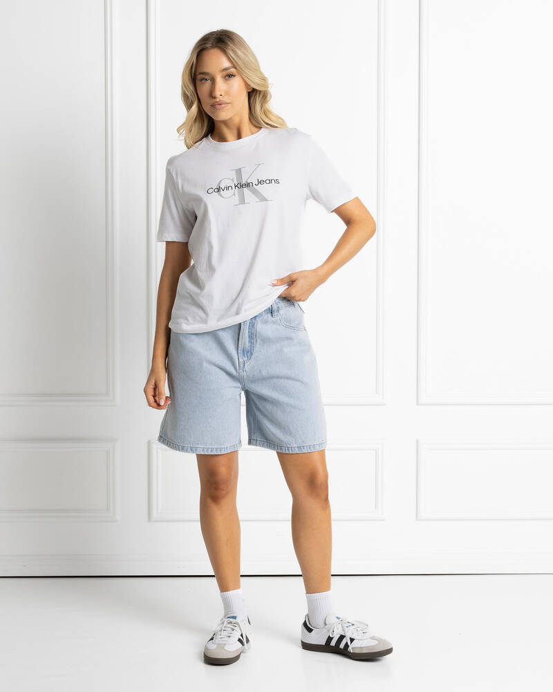 Calvin Klein Monologo Crew Neck T-Shirt for Womens