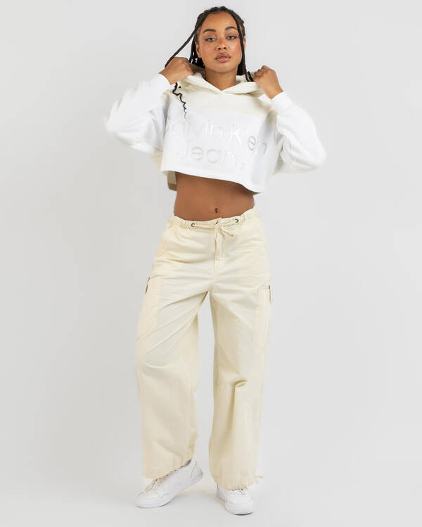 Calvin Klein Shiny Institutional Hoodie for Womens