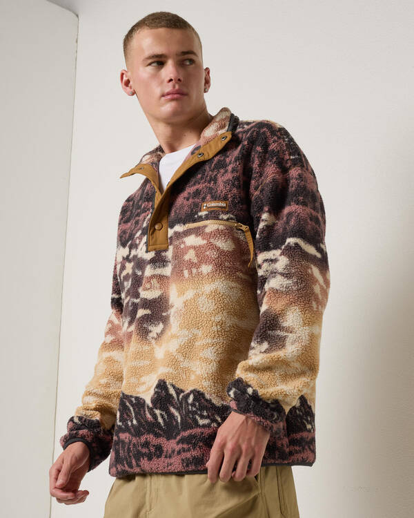 Helvetia II Printed Half Snap Fleece Sweatshirt