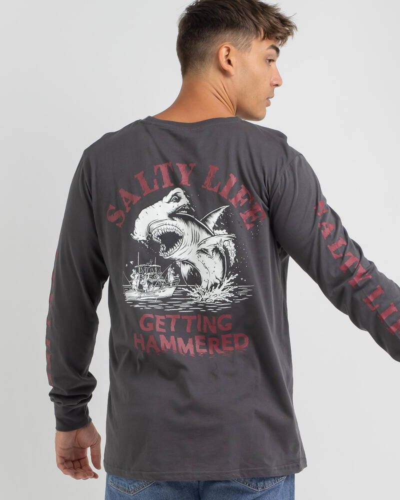 Salty Life Hammered Long Sleeve T-Shirt for Mens