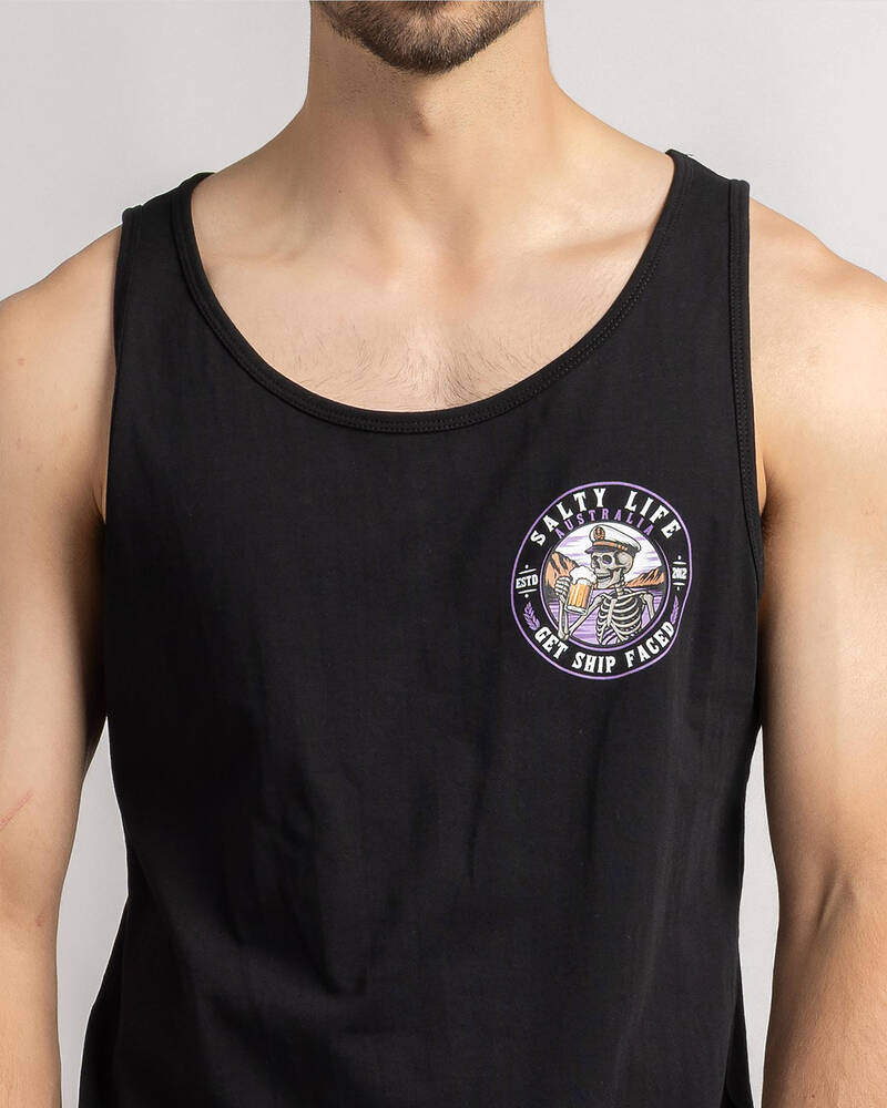 Salty Life Ship Faced Singlet for Mens