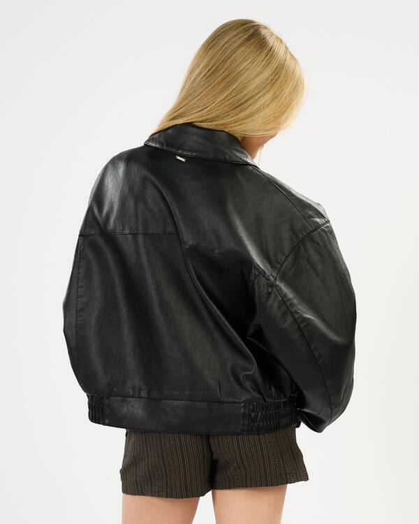 Ava And Ever Girls' Off Duty Faux Leather Jacket for Womens
