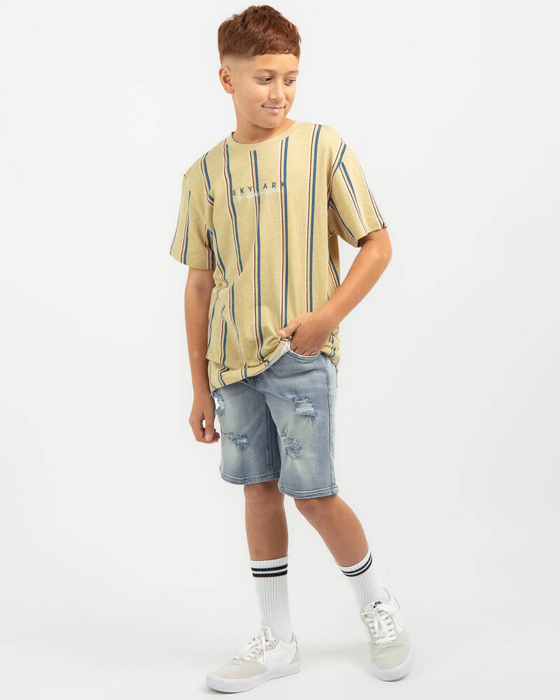 Skylark Boys' Ripped Up Denim Walk Shorts for Mens