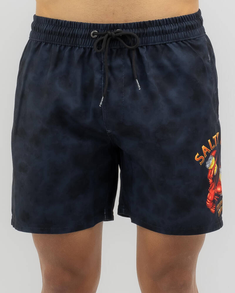 Salty Life Crushin Tinnies Elastic Waist Shorts for Mens